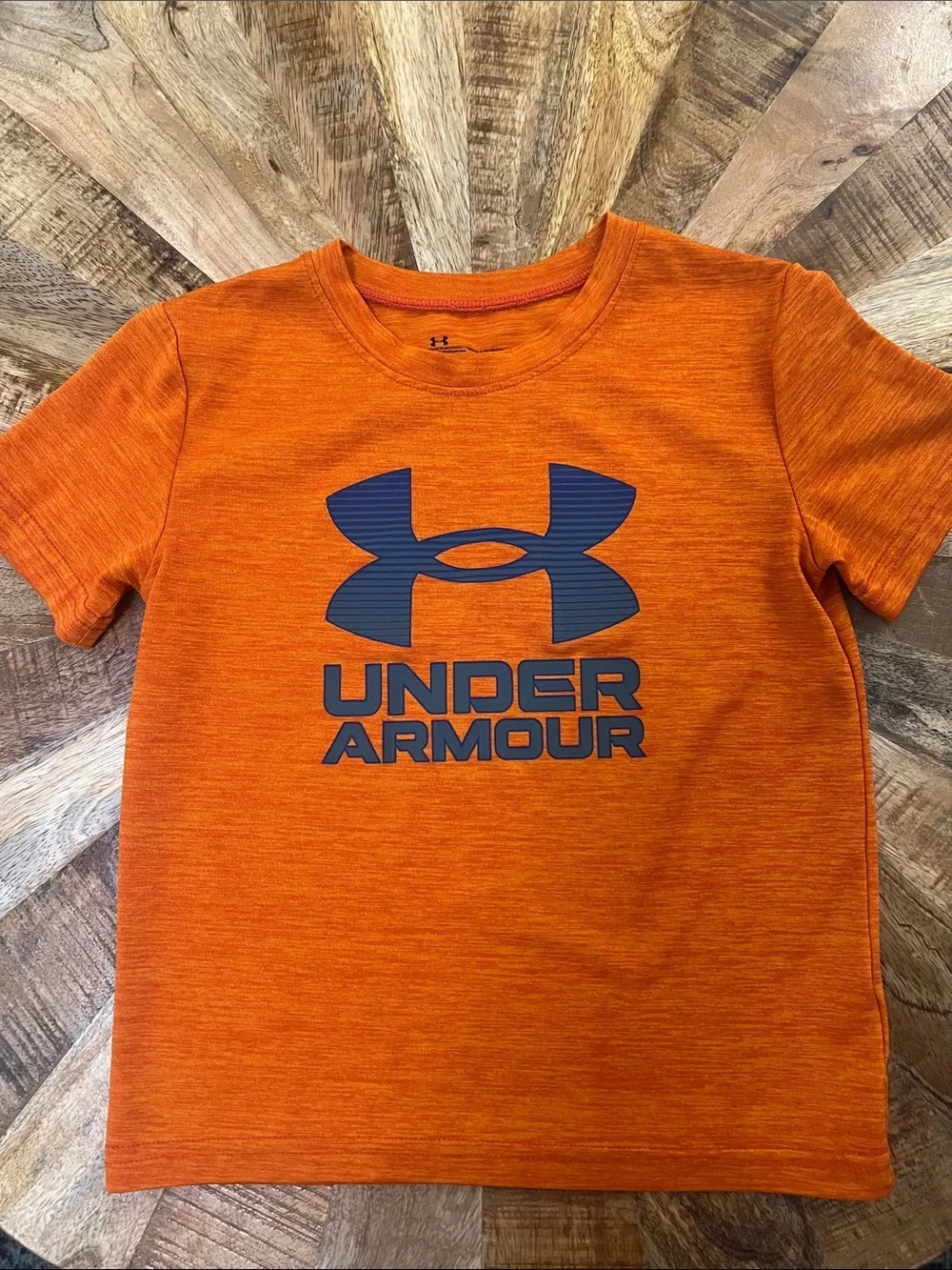 Under Armour Orange Heather Tee with Navy Logo